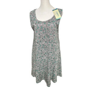 Mata Traders Sleeveless Organic Cotton Geometric Print Jersey Dress Knee Length